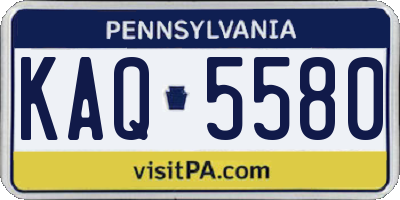 PA license plate KAQ5580
