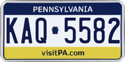 PA license plate KAQ5582