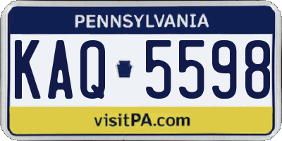 PA license plate KAQ5598