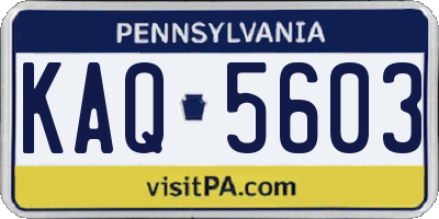 PA license plate KAQ5603