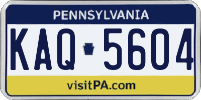 PA license plate KAQ5604