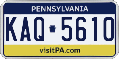 PA license plate KAQ5610