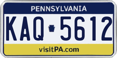 PA license plate KAQ5612