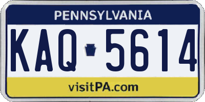PA license plate KAQ5614