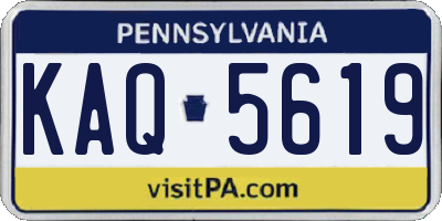 PA license plate KAQ5619