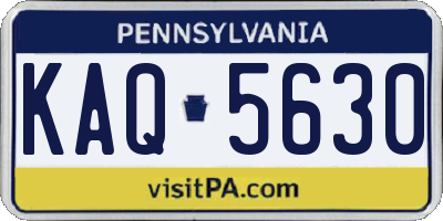 PA license plate KAQ5630