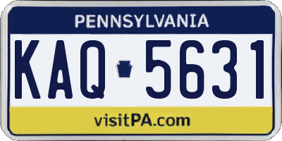 PA license plate KAQ5631
