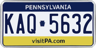 PA license plate KAQ5632