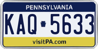 PA license plate KAQ5633