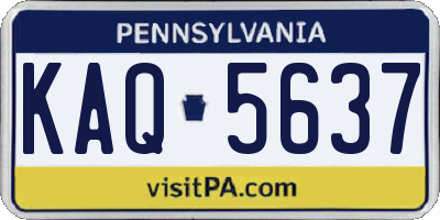 PA license plate KAQ5637