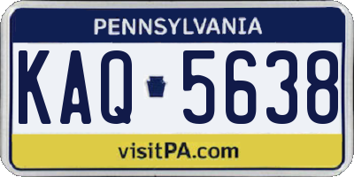 PA license plate KAQ5638