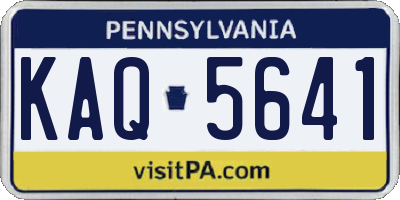 PA license plate KAQ5641