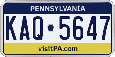 PA license plate KAQ5647