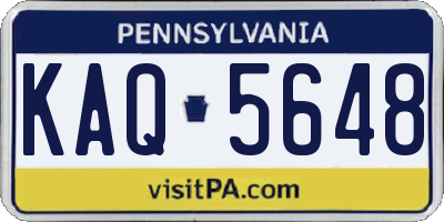 PA license plate KAQ5648