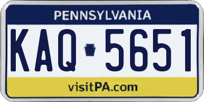 PA license plate KAQ5651