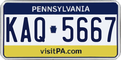 PA license plate KAQ5667