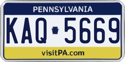 PA license plate KAQ5669