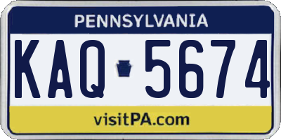 PA license plate KAQ5674