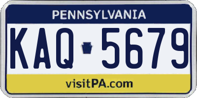 PA license plate KAQ5679