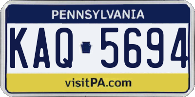 PA license plate KAQ5694