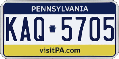 PA license plate KAQ5705