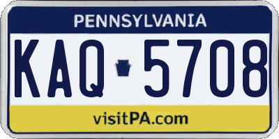 PA license plate KAQ5708