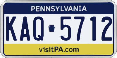 PA license plate KAQ5712