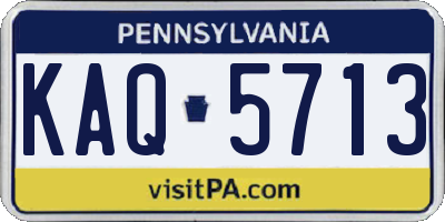 PA license plate KAQ5713