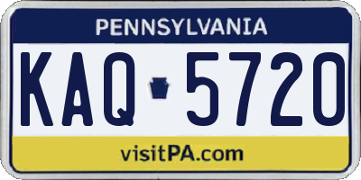 PA license plate KAQ5720
