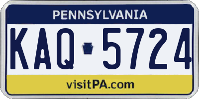 PA license plate KAQ5724