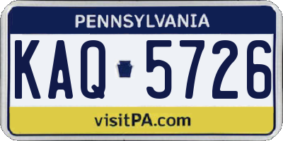 PA license plate KAQ5726