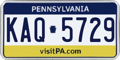 PA license plate KAQ5729