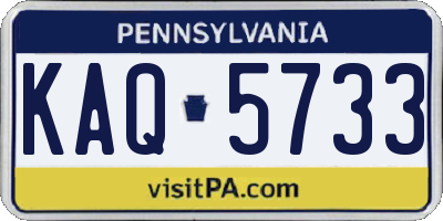 PA license plate KAQ5733