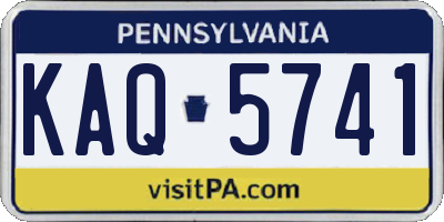 PA license plate KAQ5741