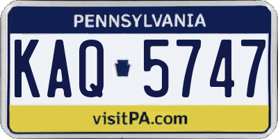 PA license plate KAQ5747