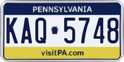 PA license plate KAQ5748