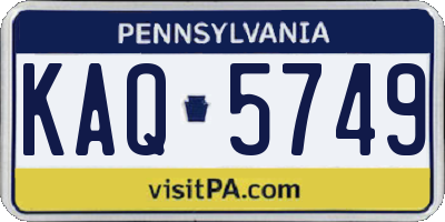 PA license plate KAQ5749