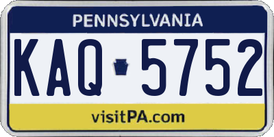 PA license plate KAQ5752
