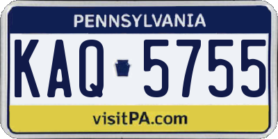 PA license plate KAQ5755