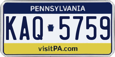 PA license plate KAQ5759
