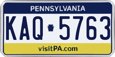 PA license plate KAQ5763