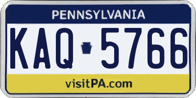 PA license plate KAQ5766