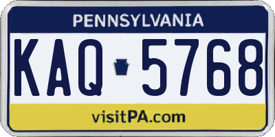 PA license plate KAQ5768
