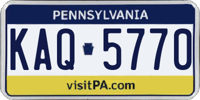PA license plate KAQ5770