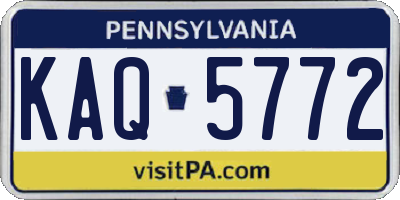 PA license plate KAQ5772
