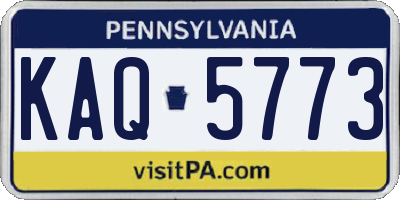 PA license plate KAQ5773
