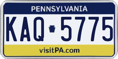 PA license plate KAQ5775