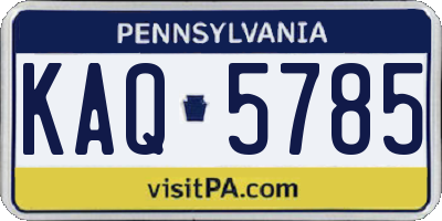 PA license plate KAQ5785