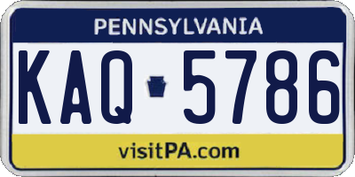 PA license plate KAQ5786