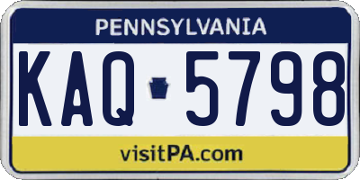 PA license plate KAQ5798
